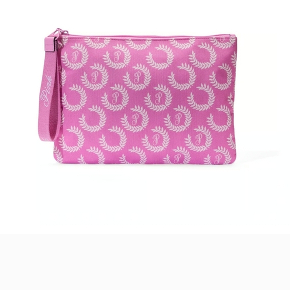 Zip Pouch Pink Victoria Secret Crest - Picture 1 of 3
